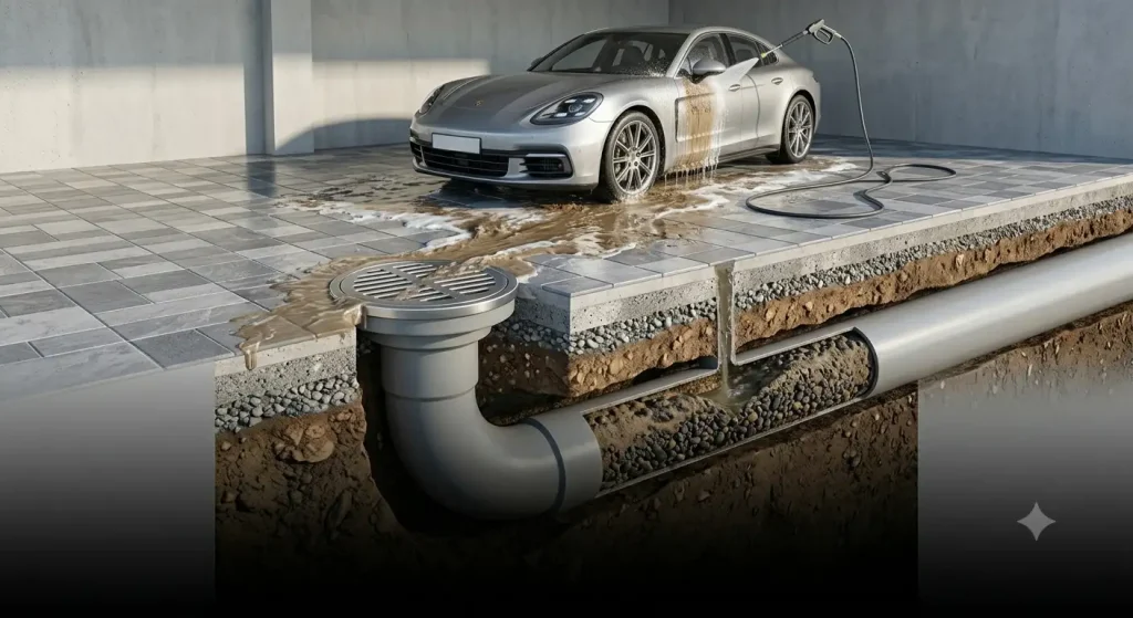 Sering Cuci Kendaraan di Carport Awas Endapan Pasir dan Kerikil Bikin Pipa Pembuangan Garasi Mampet Total!