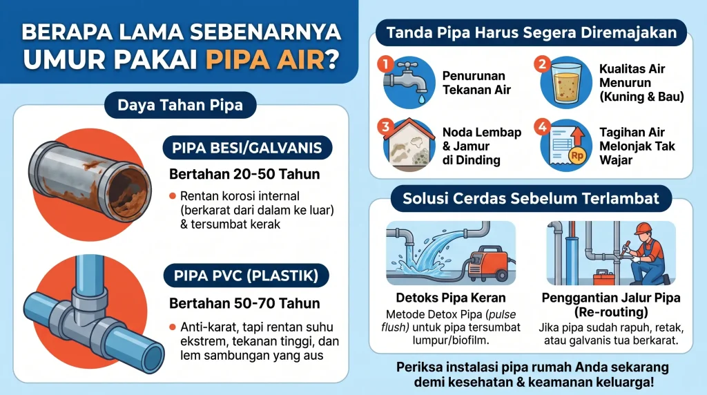 umur pakai pipa air rumah